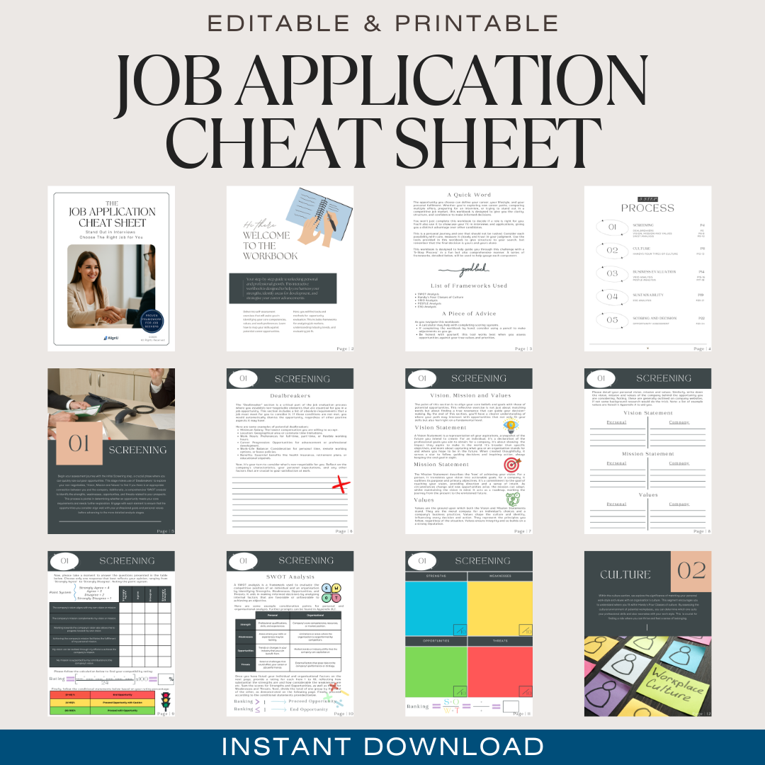 The Job Application Cheat Sheet